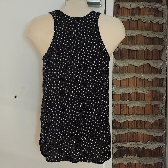 Madewell Tank Top Black White Size L Large Flowy Star Flurry Print - Picture 2 of 5